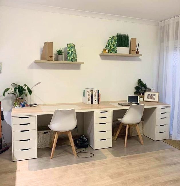 Escritorio 2000 doble en madera clara