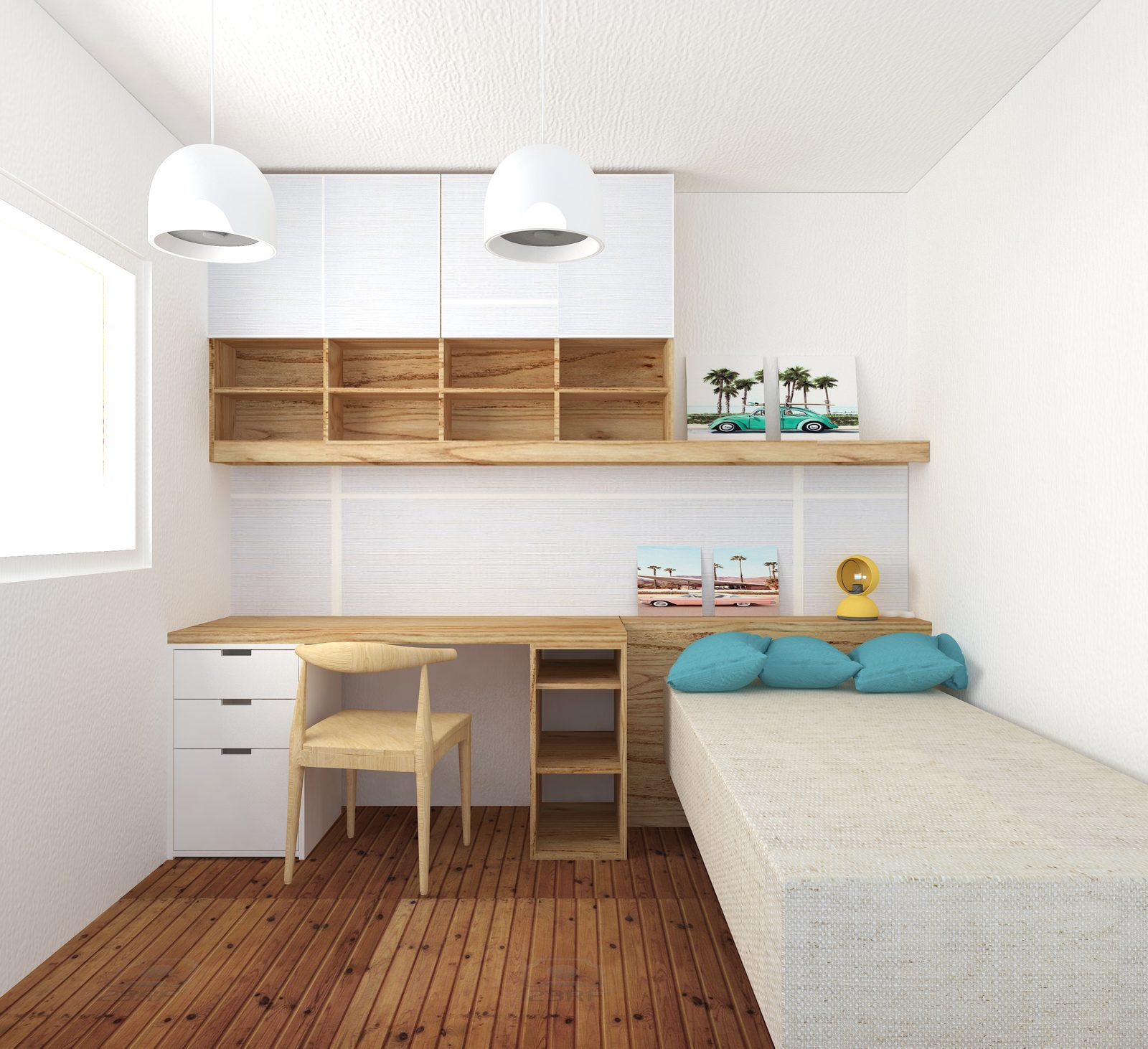 Render del sistema de escritorio proyectado en el espacio del cliente
